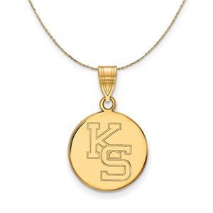 14k Yellow Gold Kansas State Medium Necklace - 22 Inch